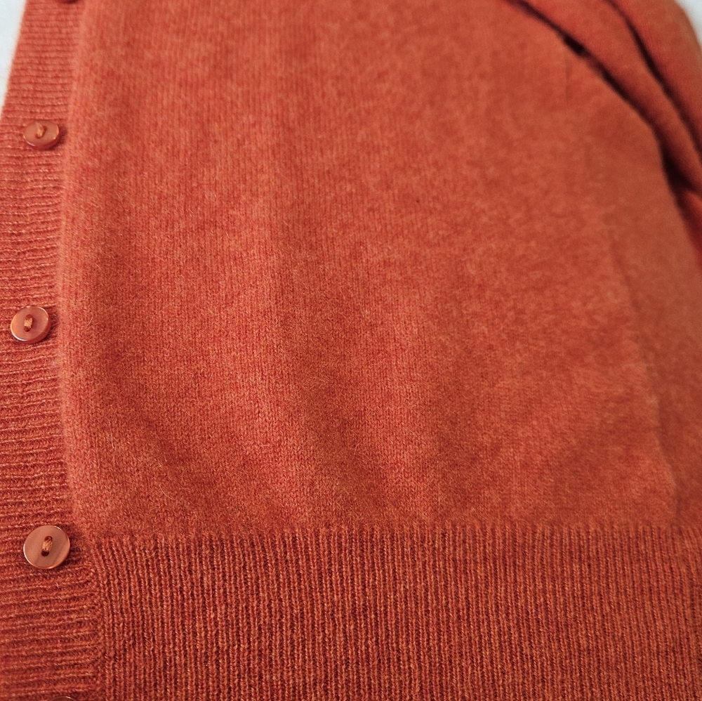 Lord & Taylor, XS, 100% Cashmere Orange Cardigan - Picture 7 of 13